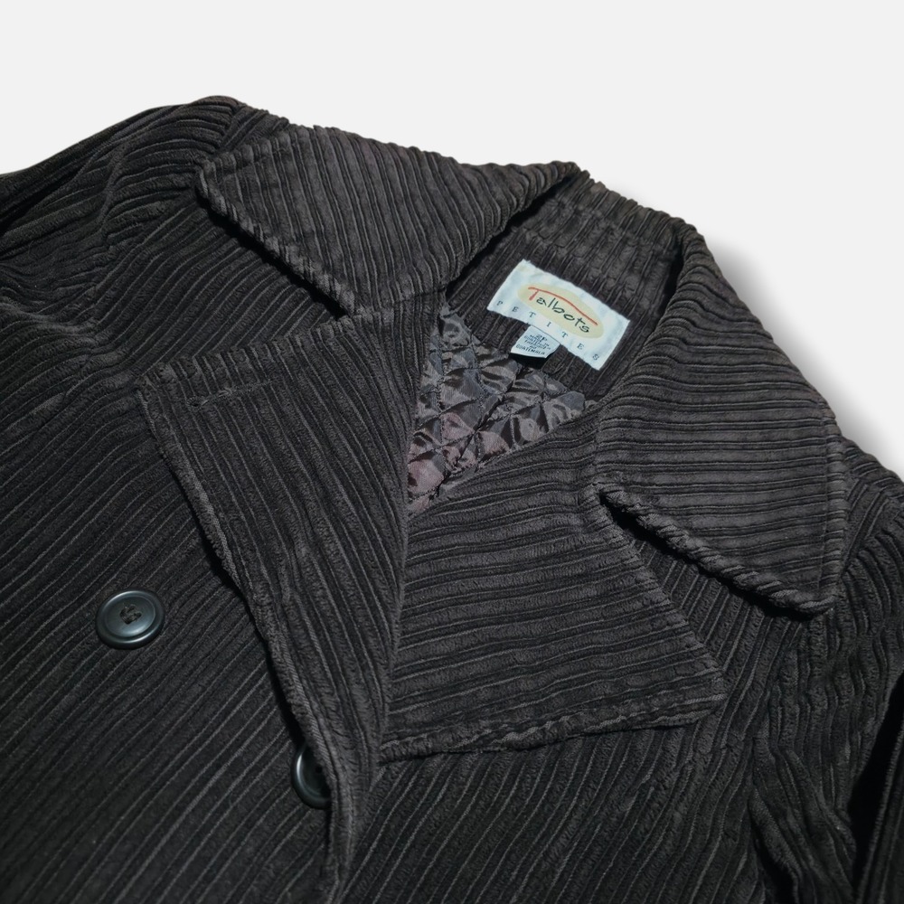 Talbots Petites Chocolate‎ Brown Corduroy Blazer Suit Jacket 2P Dark Academia
